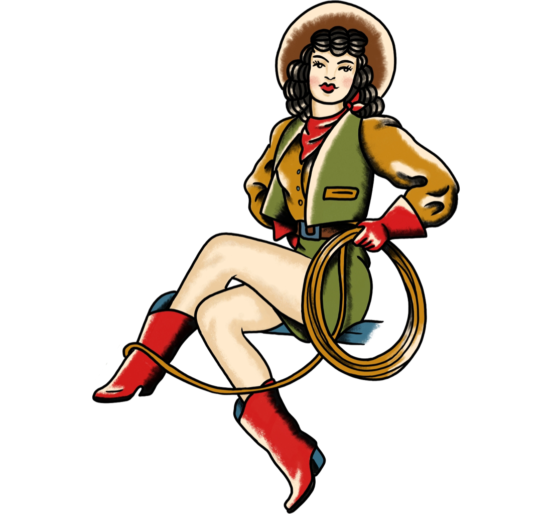 Wayward — illustrated cowgirl mascot